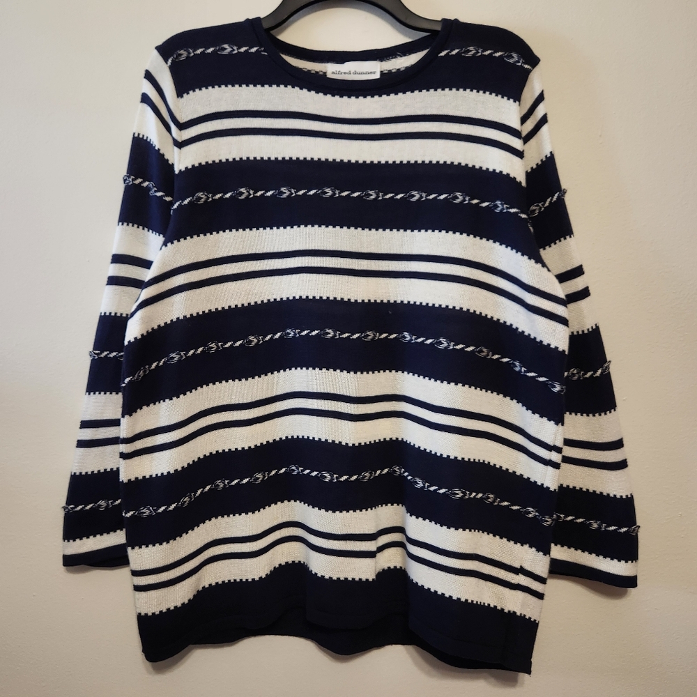 Striped Crewneck Lightweight Sweater